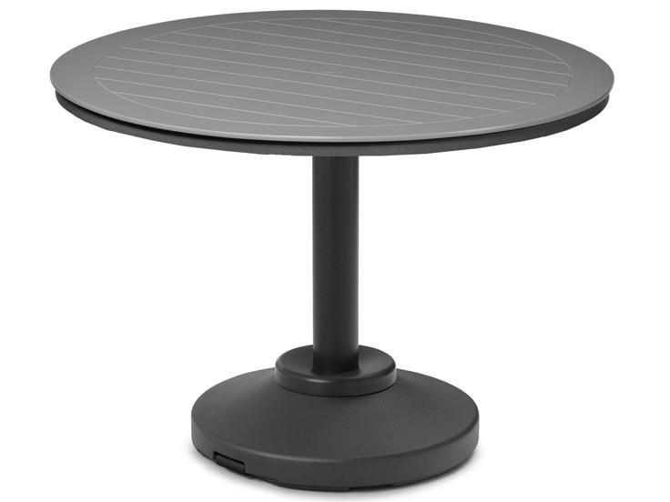Marine Grade Polymer Round Outdoor Patio Counter Table with Umbrella Hole