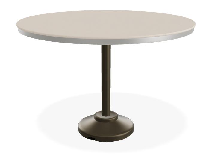 Marine Grade Polymer Round Patio Counter Height Table with Umbrella Hole