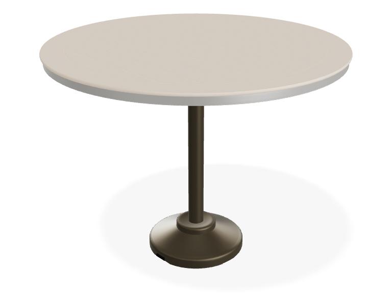Marine Grade Polymer Round Patio Bar Height Table with Umbrella Hole