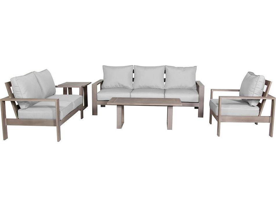 Aruba 4-Piece Aluminum Lounge Set with Sunbrella Cushions