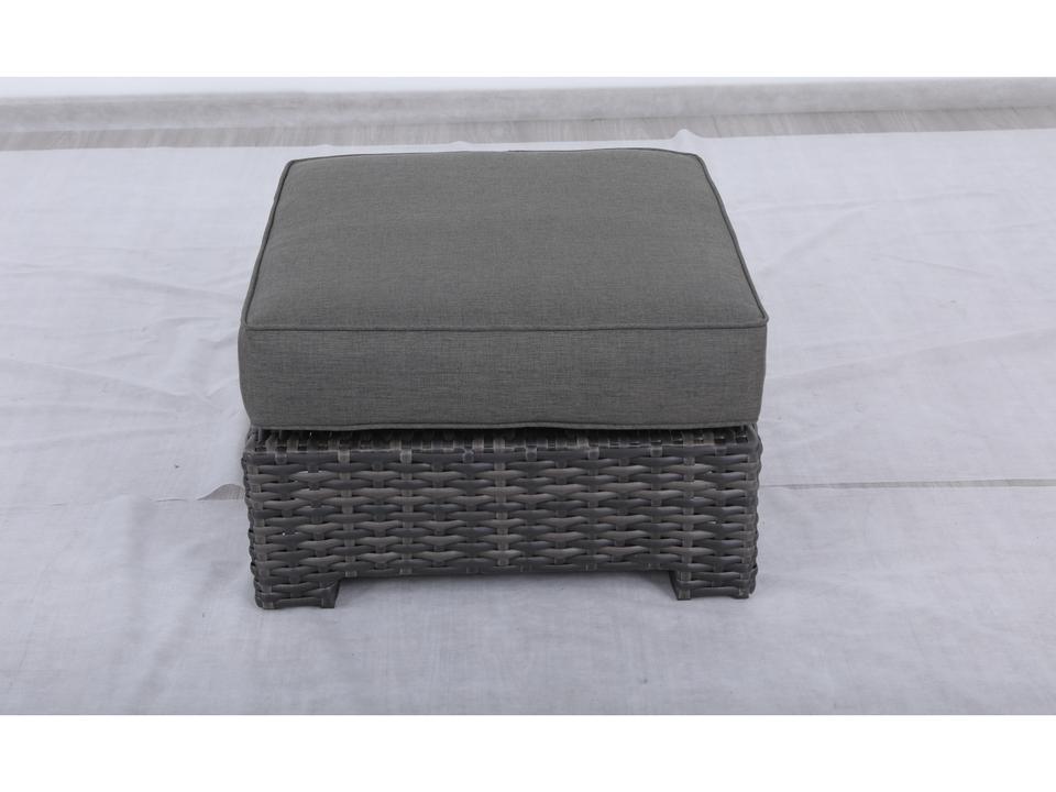Bora Bora Wicker Rattan Outdoor Ottoman with Olefin Cushion