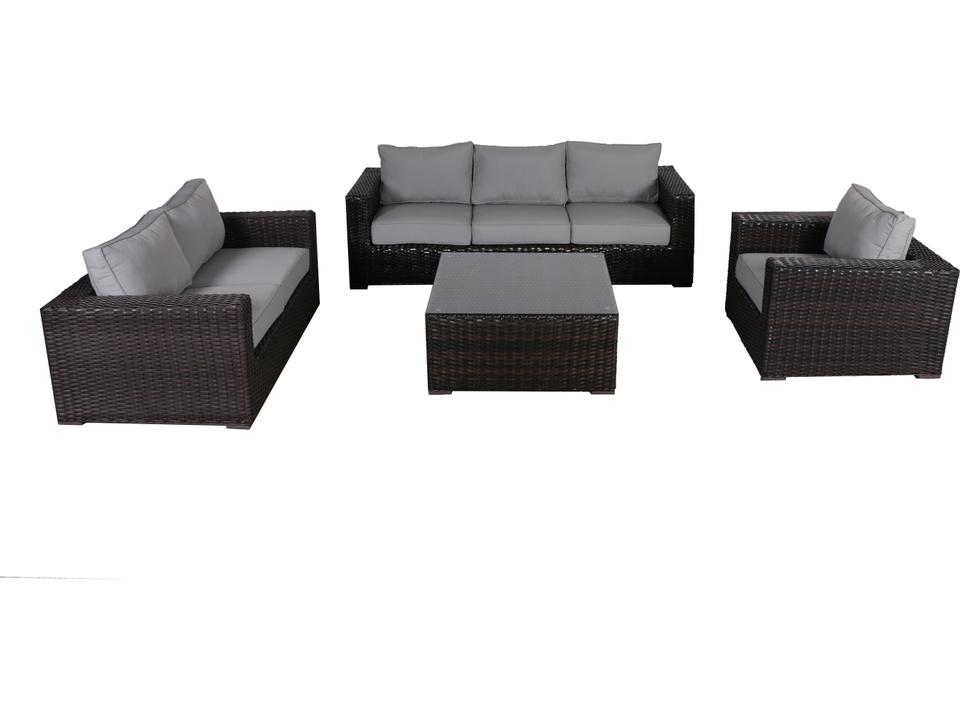 Santa Monica 4-Piece Deep Seating Set with Grey Sunbrella Fabric