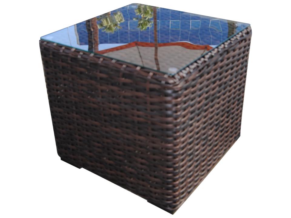 Santa Monica Square Wicker Rattan Outdoor End Table