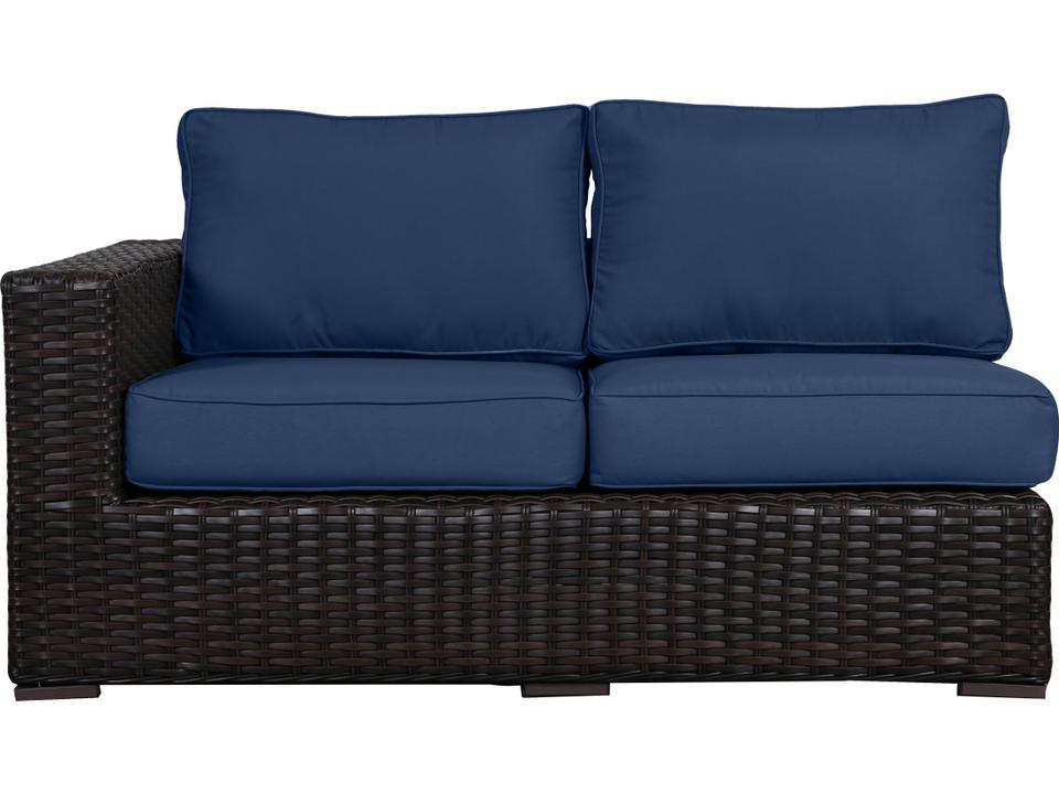 Santa Monica Wicker Cushion Lounge Chair with Navy Cushion