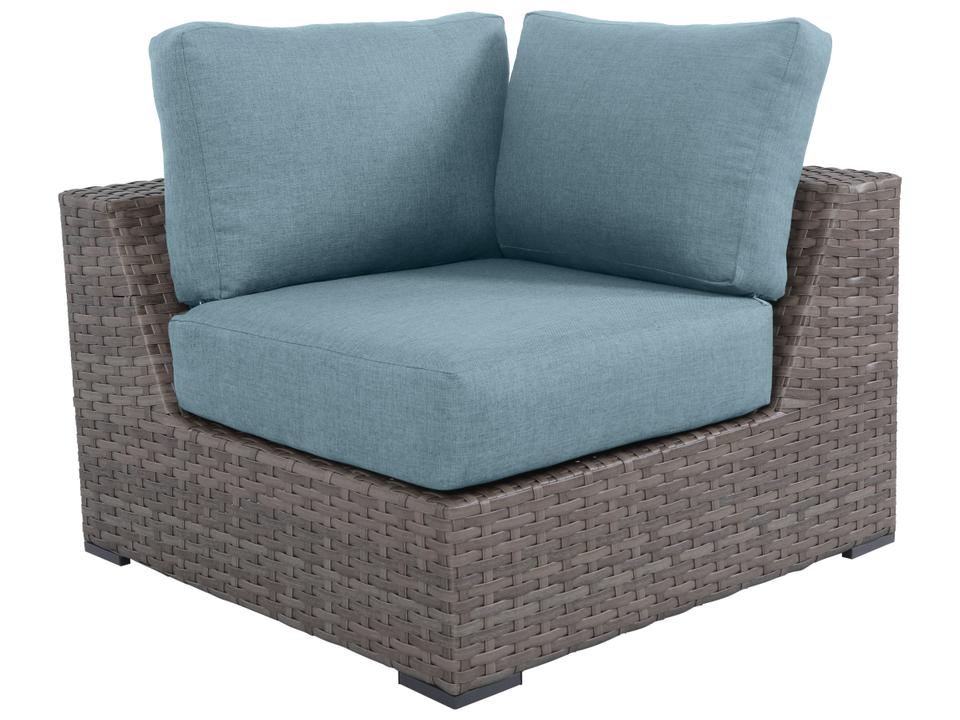 Bali 1-Seat Wicker Cushion Outdoor Sofa in Silver Grey with Spa Cushion
