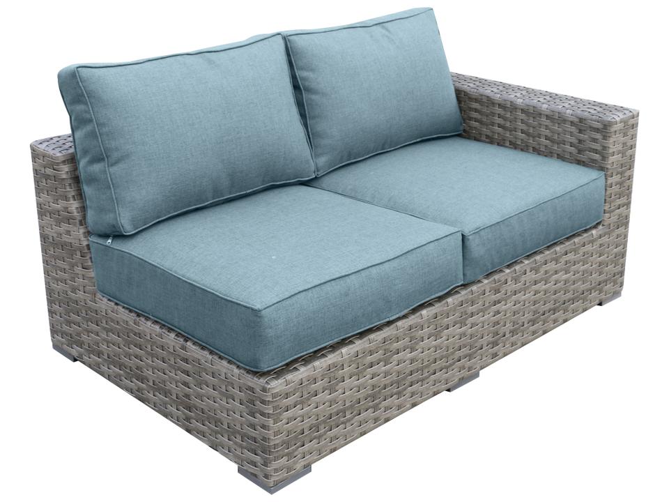 Bali Wicker Cushion Loveseat Sofa with Spa Olefin Cushions