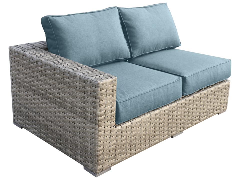 Bali Wicker Cushion Loveseat in Silver Grey with Spa Cushions