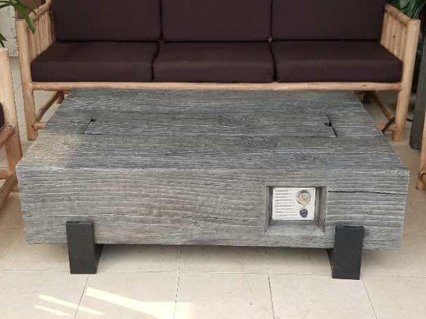 Torch Faux Wood Textured Low Firepit