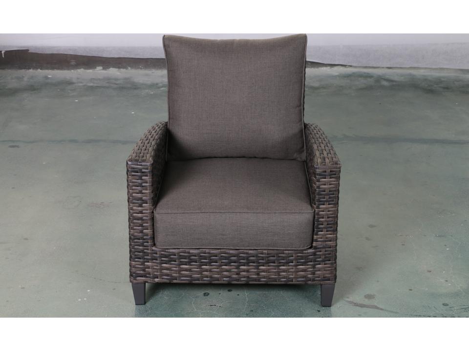 Barbados Wicker Outdoor Club Chair in Gray