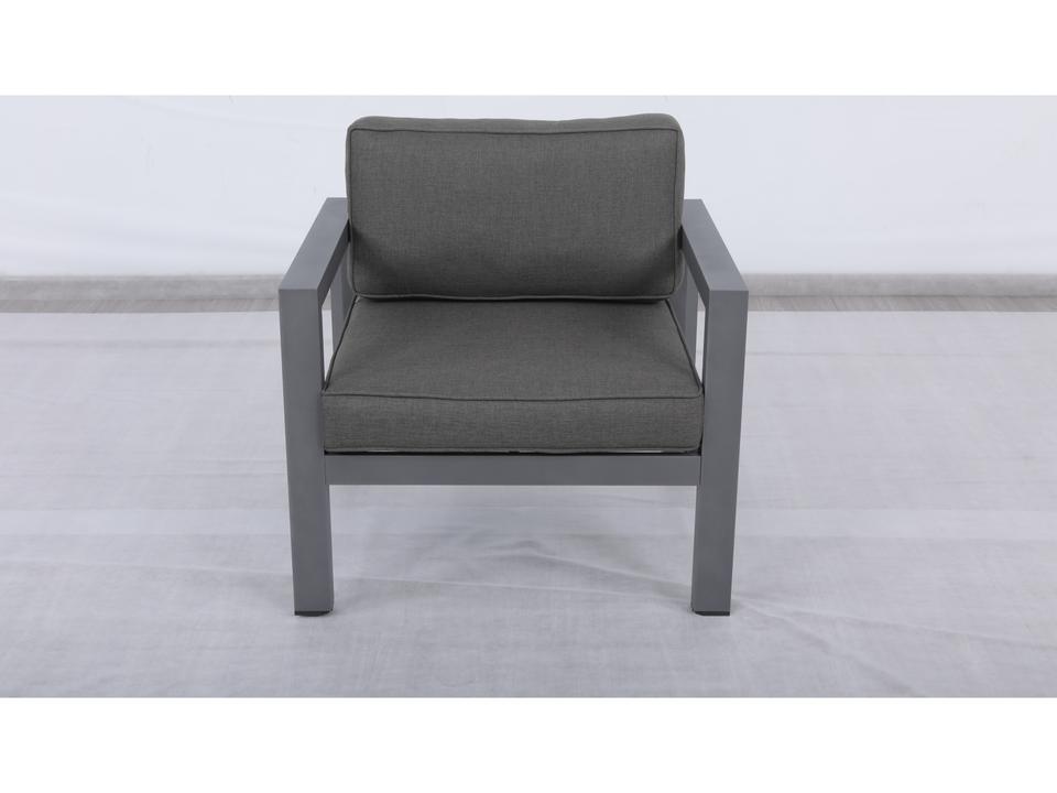 Cabo Aluminum Lounge Chair with Olefin Cushions in Grey