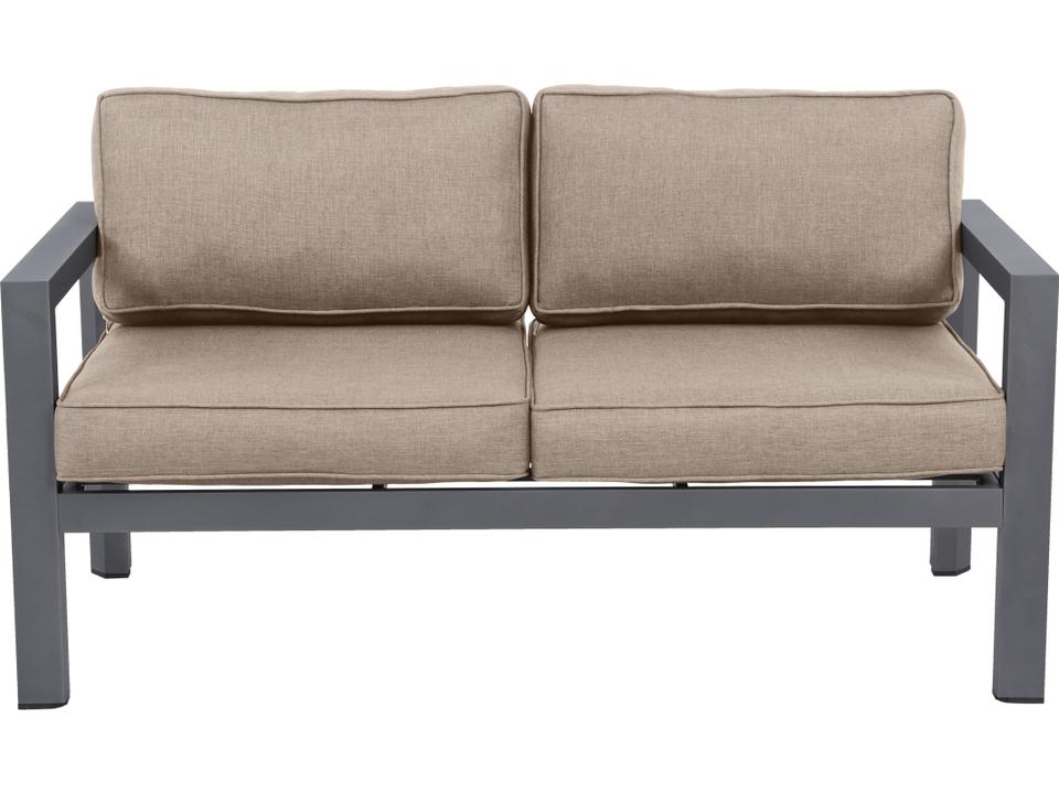 Cabo Aluminum Loveseat with Wheat Olefin Cushions