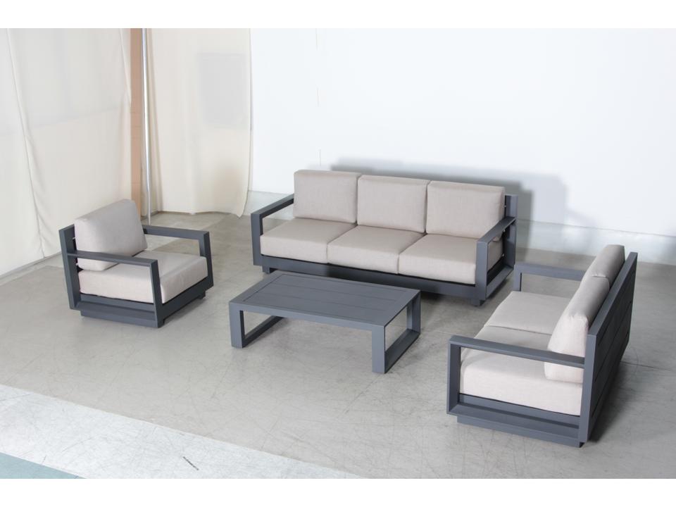 Paris 4 Piece Aluminum Deep Seating Lounge Set