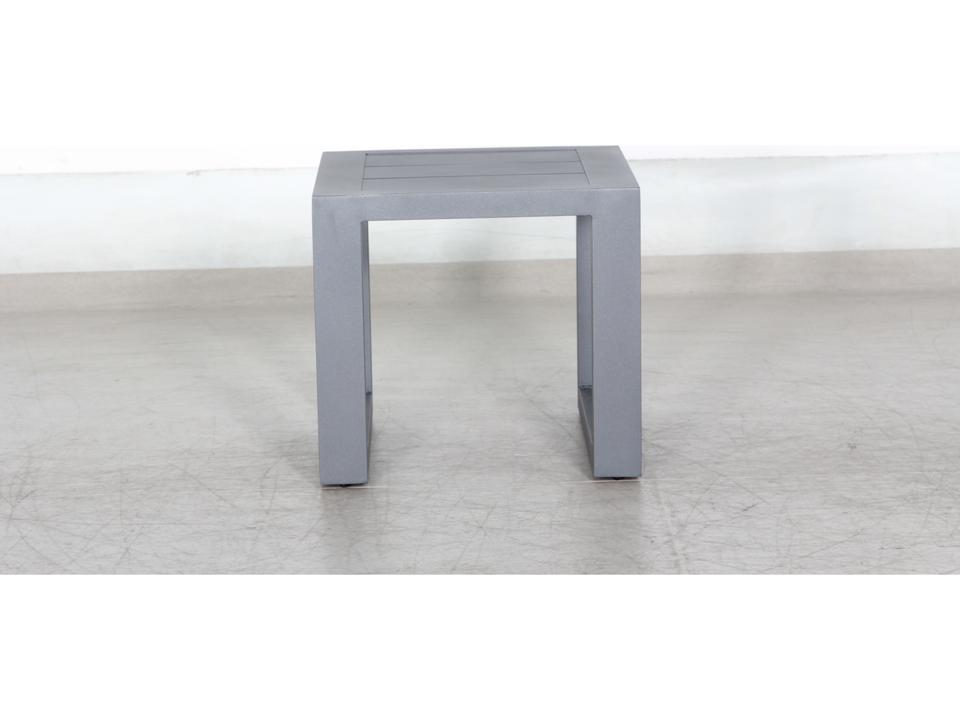 Paris Aluminum Square Patio End Table in Dark Grey