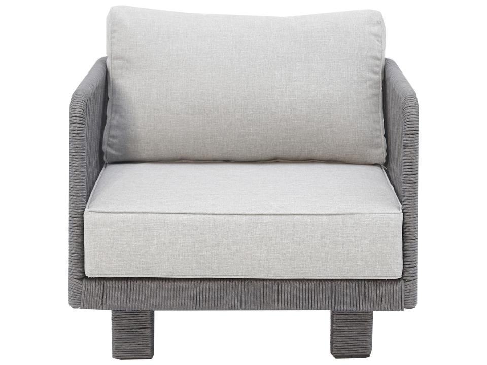Cancun Outdoor Club Chair with Dark Gray Rope and Olefin Cushions