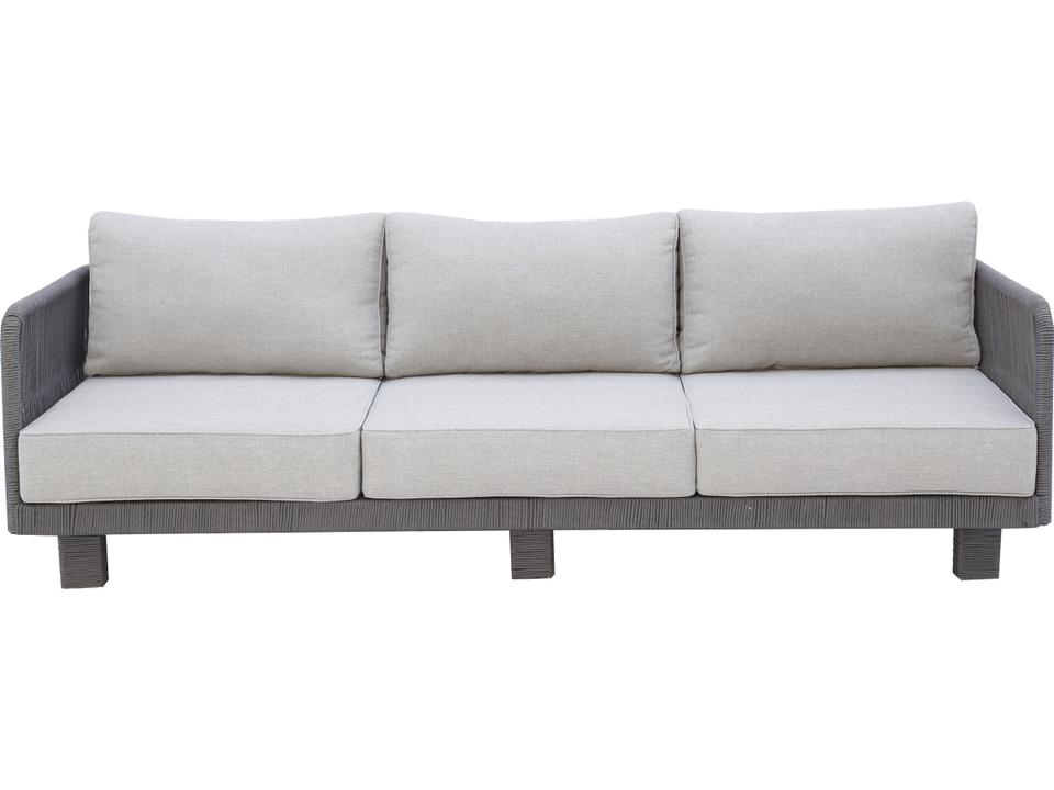 Cancun 3-Seat Outdoor Standard Sofa in Gray with All-Weather Wicker