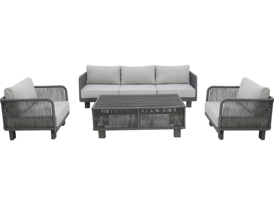 Cancun 5 Piece Aluminum Rope Outdoor Sofa Set