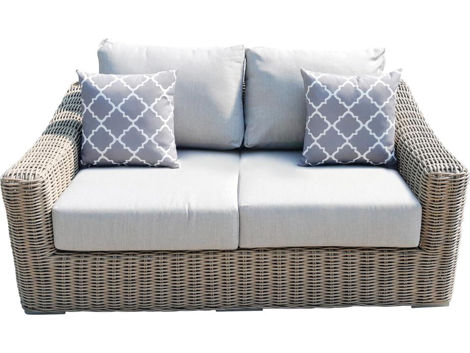 Tulum Outdoor Patio Loveseat Resin Wicker with Olefin Cushions