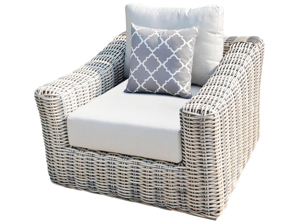 Hawaii Resin Wicker Arm Chair with Olefin Cushions