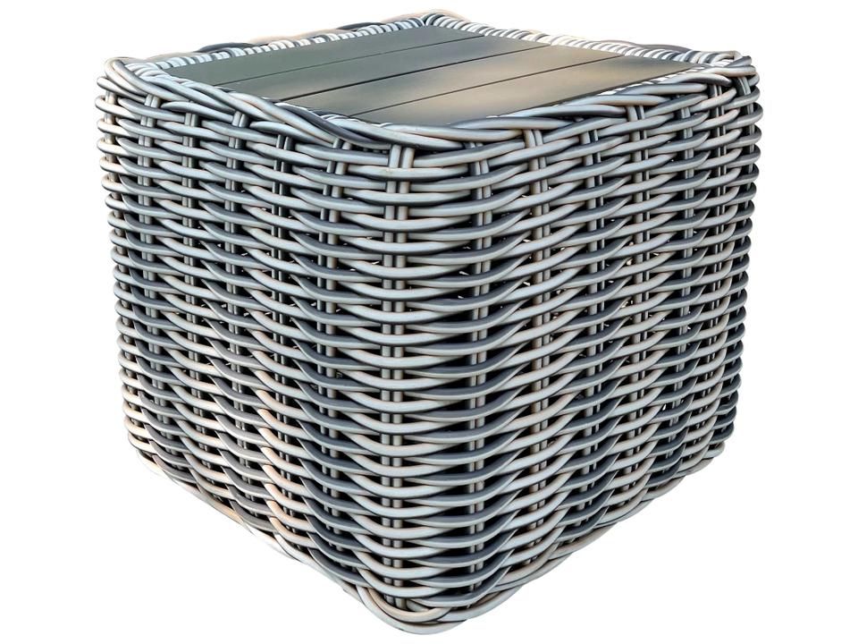 Hawaii Wicker Outdoor End Table with Aluminum Frame