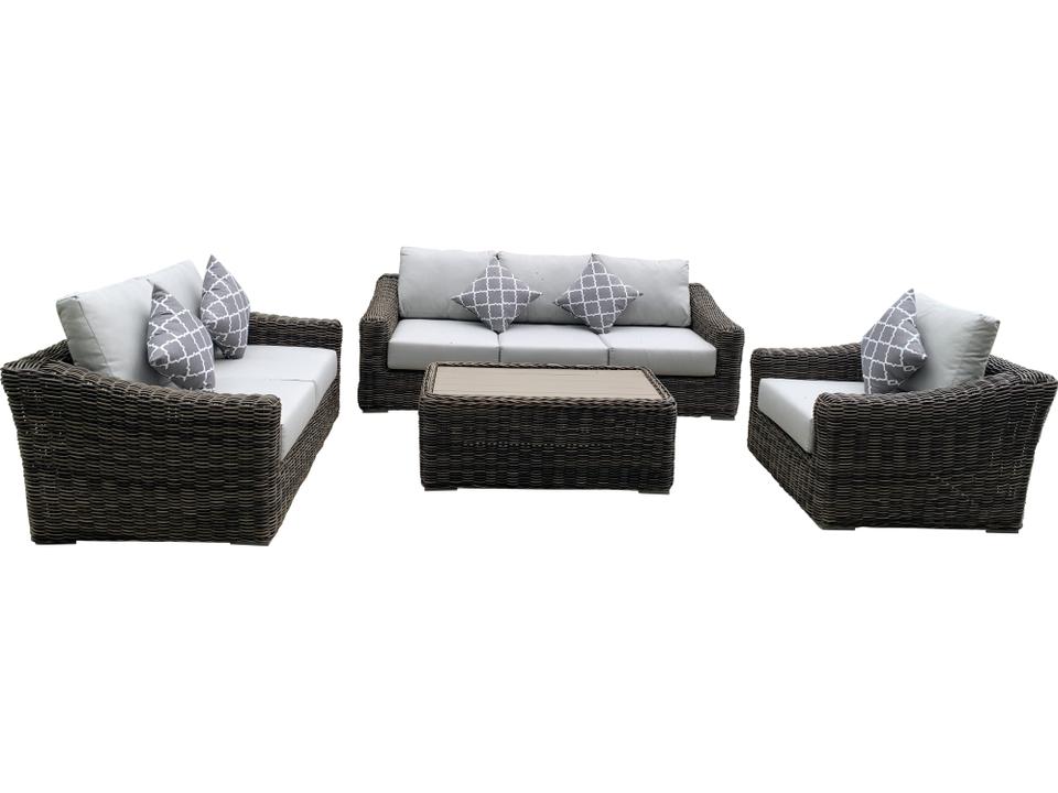 Monterey Deep Seating Set with Silver Grey Olefin Cushions