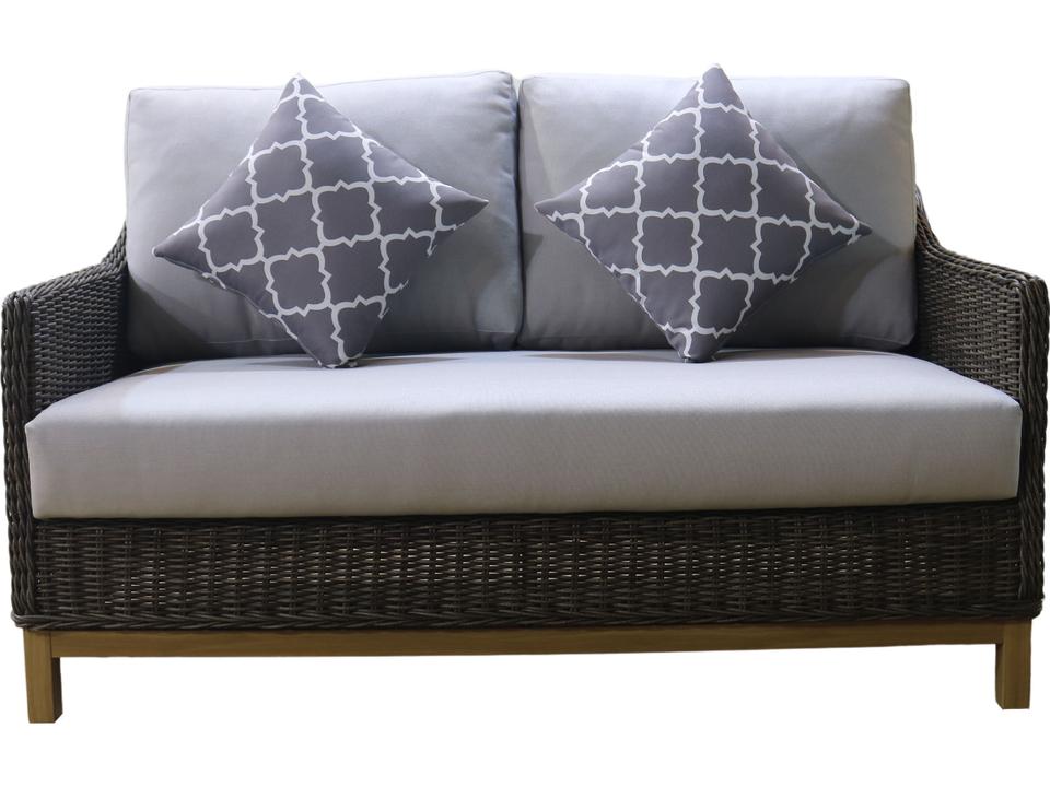 Napa Aluminum Wicker Loveseat with Olefin Cushions