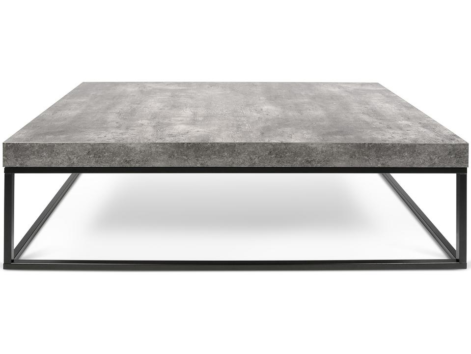 Petra Rectangular Coffee Table Faux Stone Concrete Look Top with Black Legs