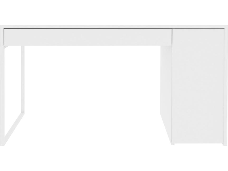 Prado Pure White Lacquer Computer Desk with Adjustable Shelves