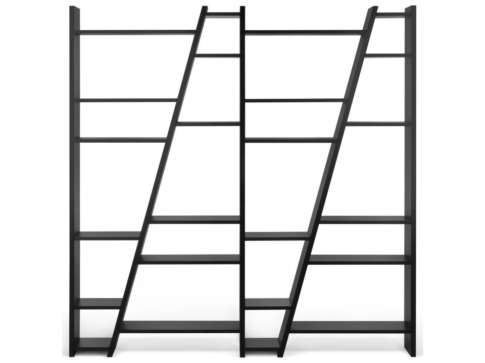 Delta Pure Black Open Back Bookcase