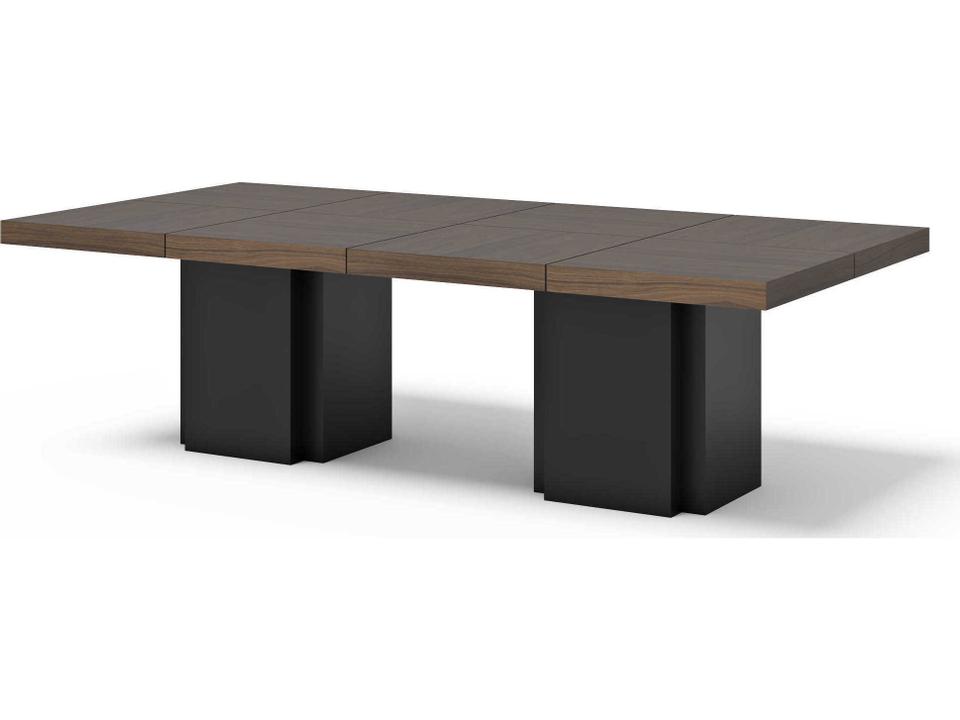 Dusk Melamine Walnut Pure Black Conference Table Desk Geometric Design