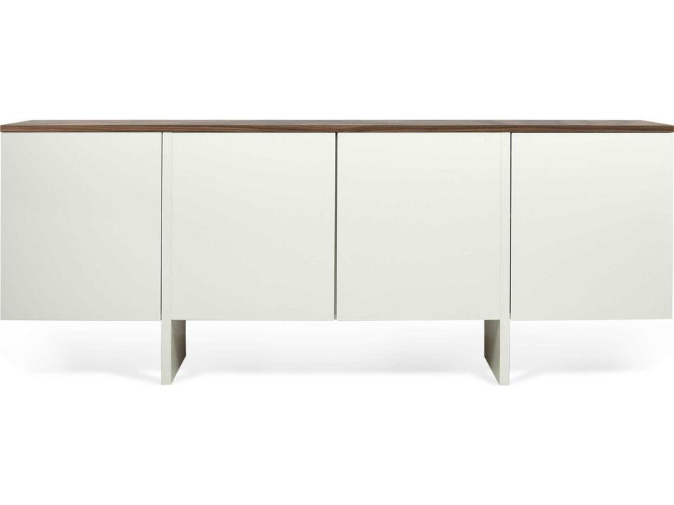 Edge 79-Inch Pure White Walnut Sideboard Modern Storage Cabinet