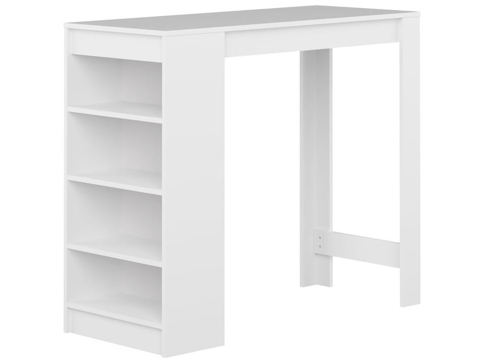 Aravis Rectangular Bar Table with Storage in Matte White