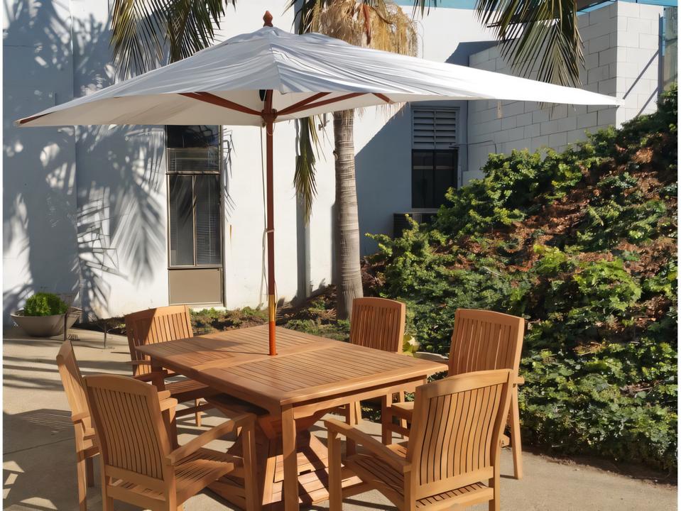 10 Foot Rectangle Teak Wood  Umbrella