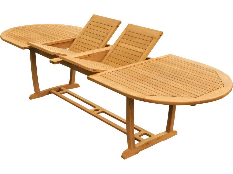 Mas 118" Oval Dining Table with Umbrella Hole