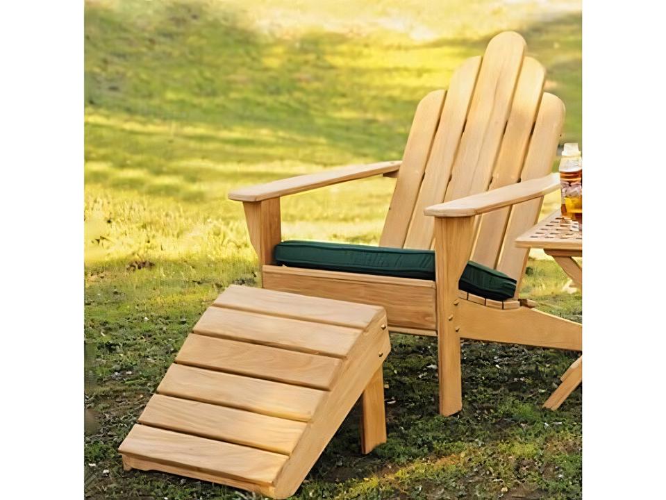 Adirondack Teak Accent Chair with Footrest