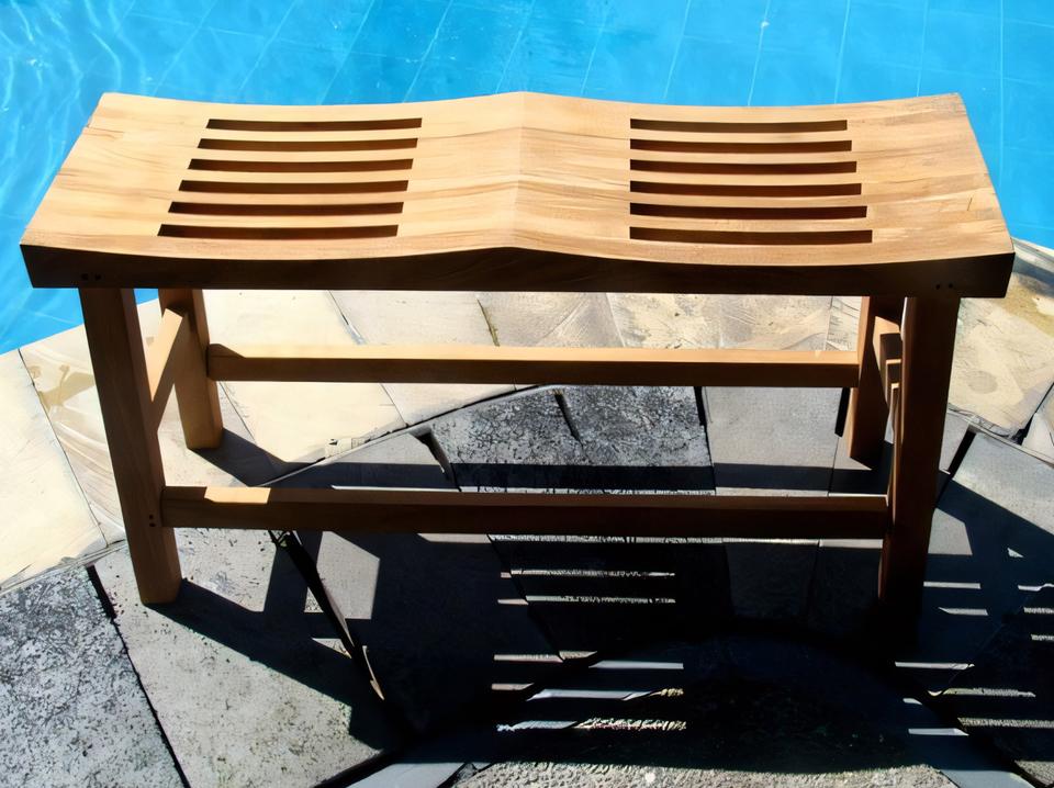 33" Double Curved Seat Shower / Bath Room / Pool / Spa Stool Friendship Bench