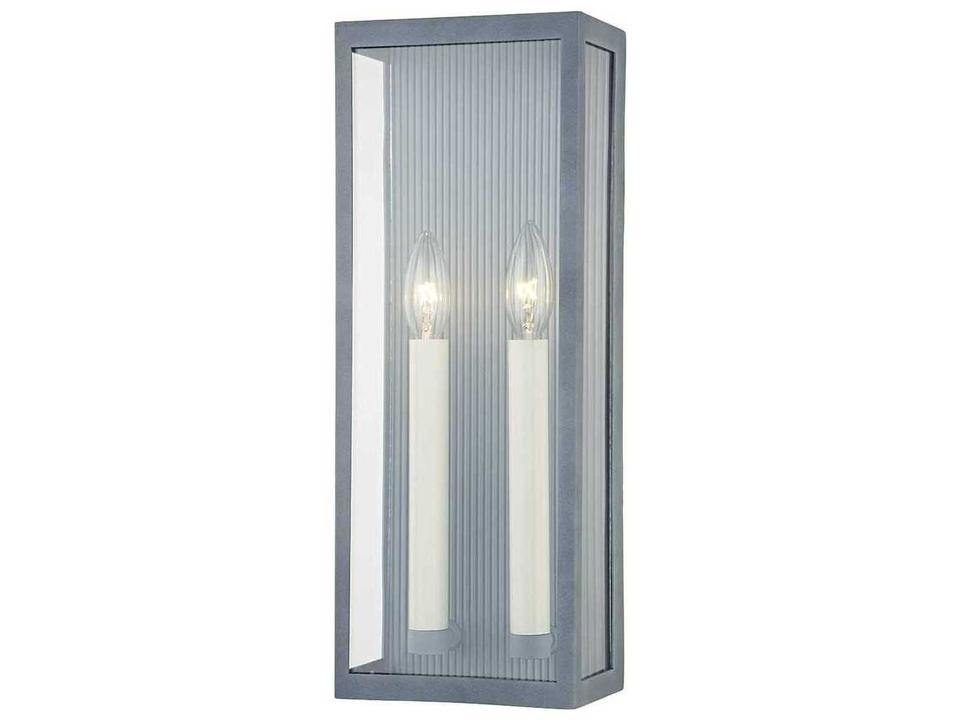 Vail 2 Light Outdoor Wall Sconce in Weathered Zinc