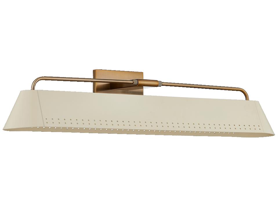 Rowan Picture Light in Patina Brass and Soft Sand