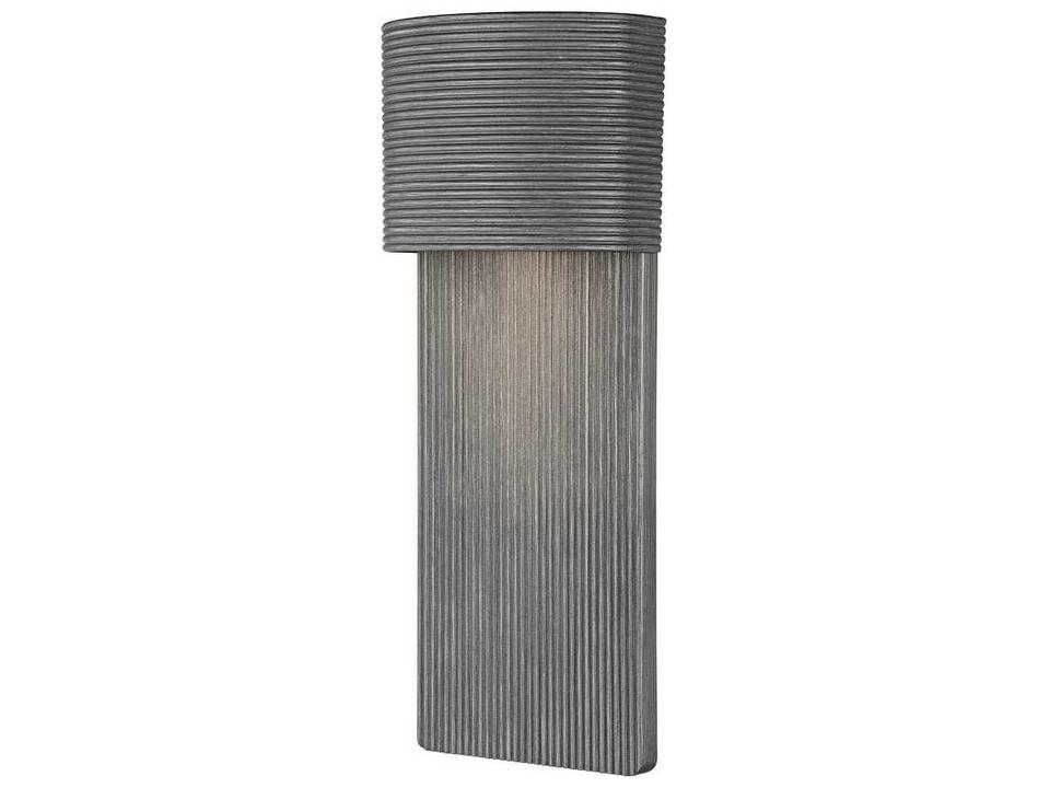 Tempe Outdoor Wall Sconce in Graphite with Ribbed Aluminum and Stainless Steel Frame