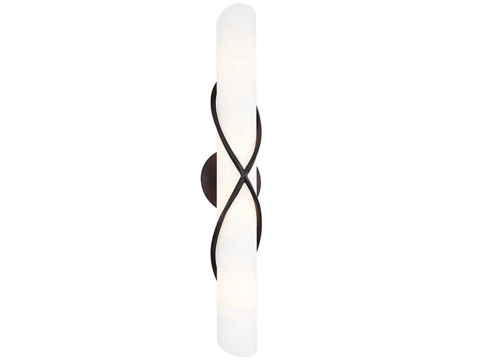 Roxbury 4-Light Bath Vanity Wall Light in Graphite and Matte Opal Glass