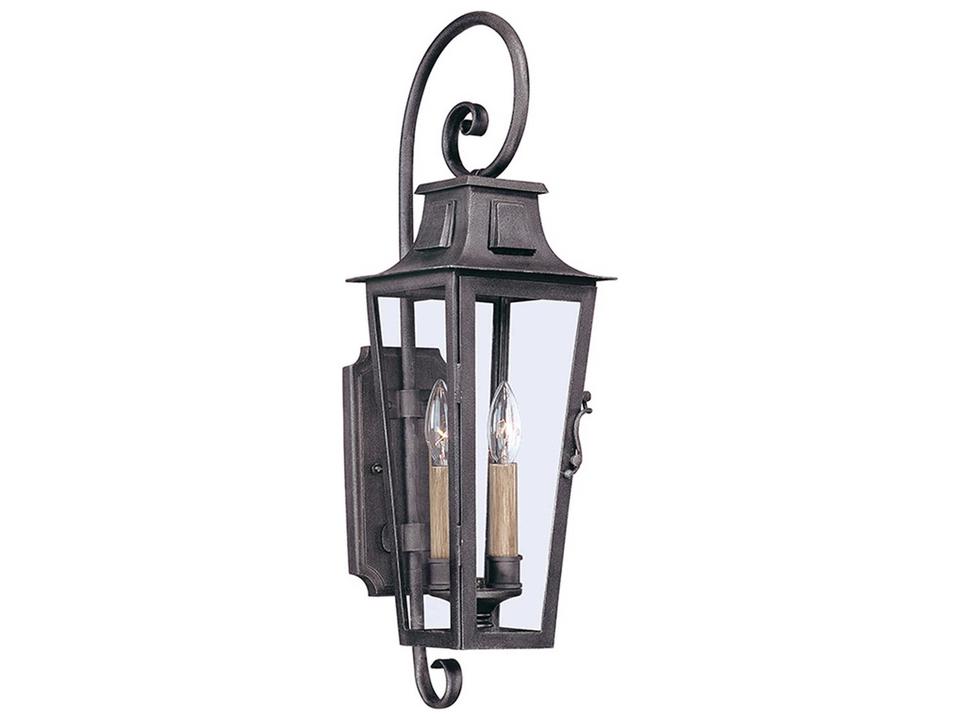 Parisian Square 2-Light Aged Pewter Wall Sconce with Clear Glass