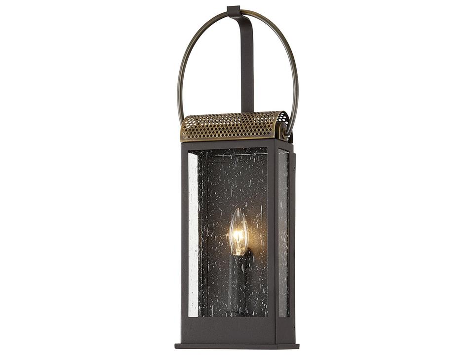 Holmes 1-Light Outdoor Wall Sconce in Bronze and Brass