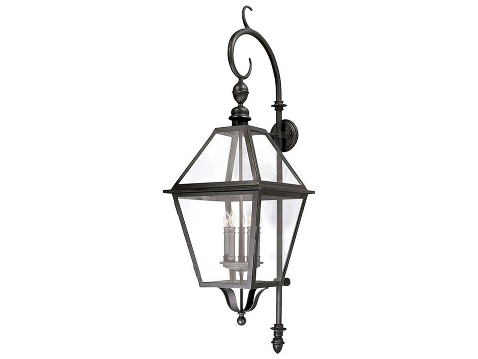 Townsend 5-Light Outdoor Wall Lantern in Natural Bronze and Clear Glass