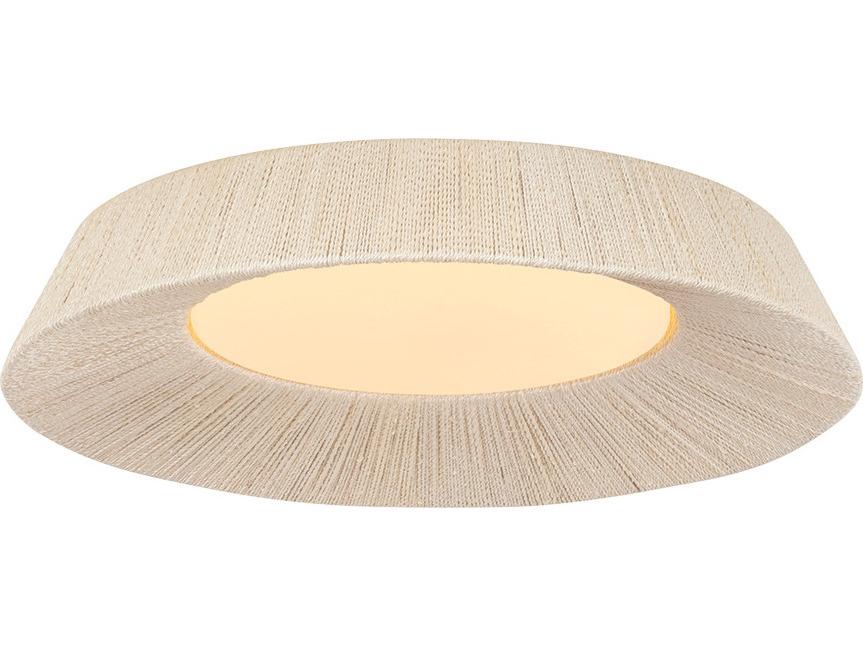 Kenton LED Flush Mount Ceiling Light in Vintage Gold Leaf and Woven Abaca