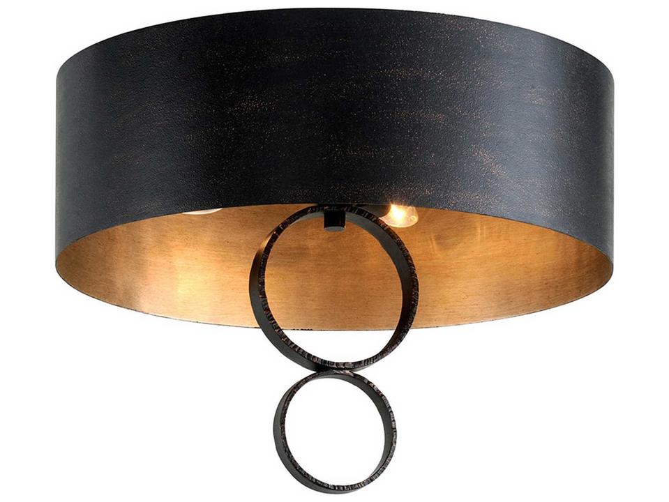Rivington 4-Light Charred Copper Drum Flush Mount
