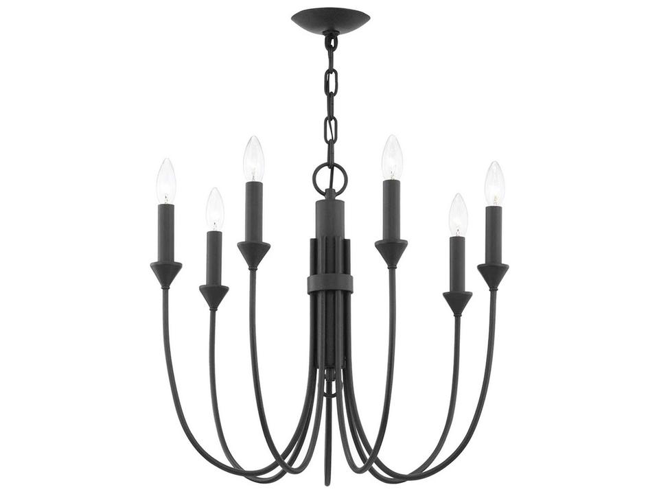 Cate 7-Light Chandelier in Forged Iron and Steel