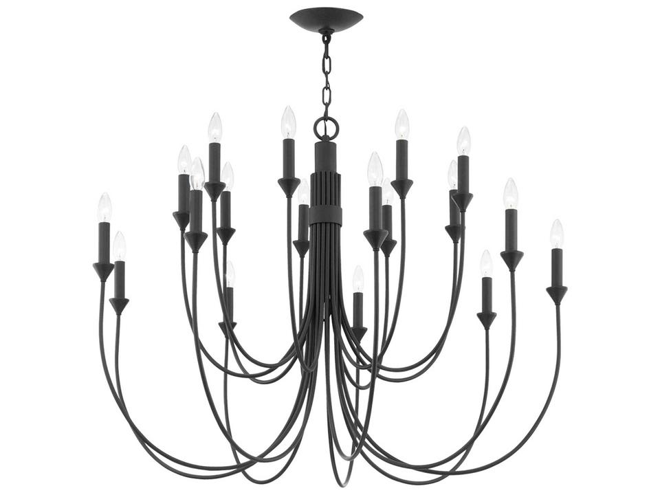 Cate 18-Light Chandelier in Forged Iron