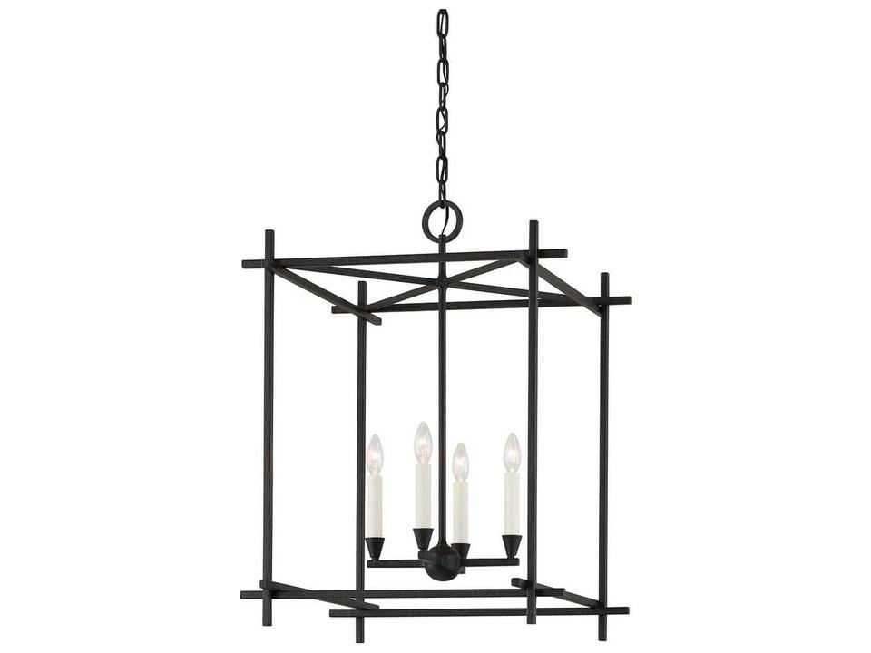 Huck 4-Light Pendant Light in Black Iron
