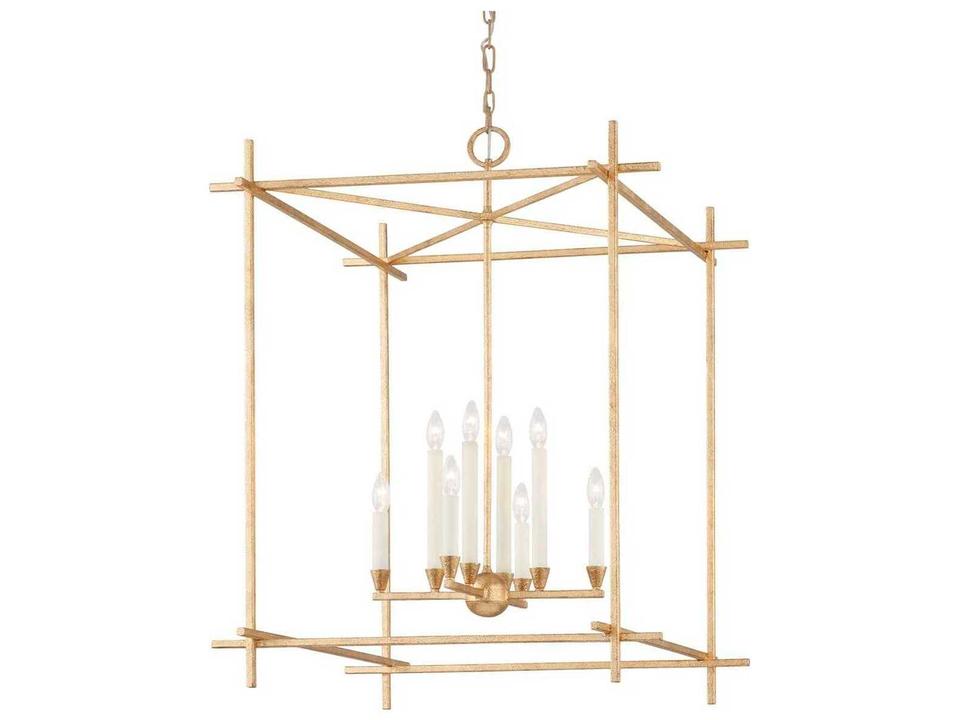 Huck 8-Light Lantern Pendant in Vintage Gold Leaf