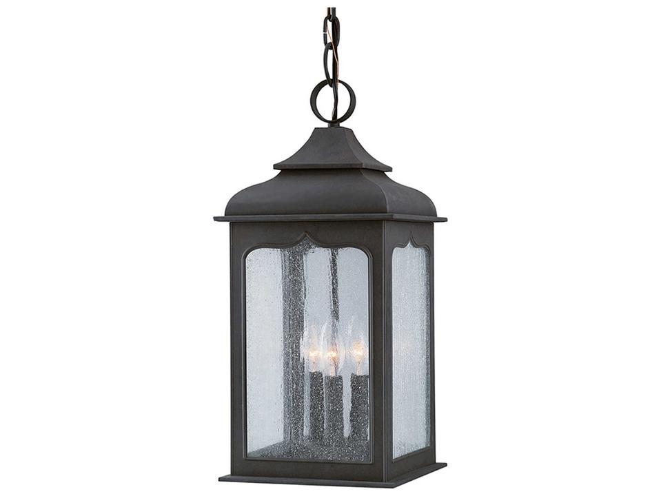 Henry Street 3-Light Outdoor Hanging Lantern in Colonial Iron