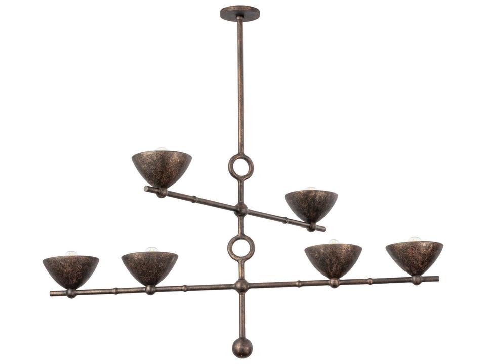 Vishal 6-Light Chandelier in Black Patina Gold Iron